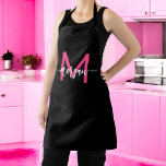 Minimal Hot Pink Black Modern Typographic Monogram Apron<br><div class="desc">Elevate your kitchen style with our Minimal Hot Pink Modern Typographic Monogram Apron! Featuring a sleek, minimalistic design in bold hot pink, this apron is personalised with your monogram in a modern typographic font. Perfect for cooking, baking, or grilling, it combines fashion and function with adjustable straps and durable fabric....</div>