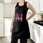 Minimal Hot Pink Black Modern Typographic Monogram Apron<br><div class="desc">Elevate your kitchen style with our Minimal Hot Pink Modern Typographic Monogram Apron! Featuring a sleek, minimalistic design in bold hot pink, this apron is personalised with your monogram in a modern typographic font. Perfect for cooking, baking, or grilling, it combines fashion and function with adjustable straps and durable fabric....</div>