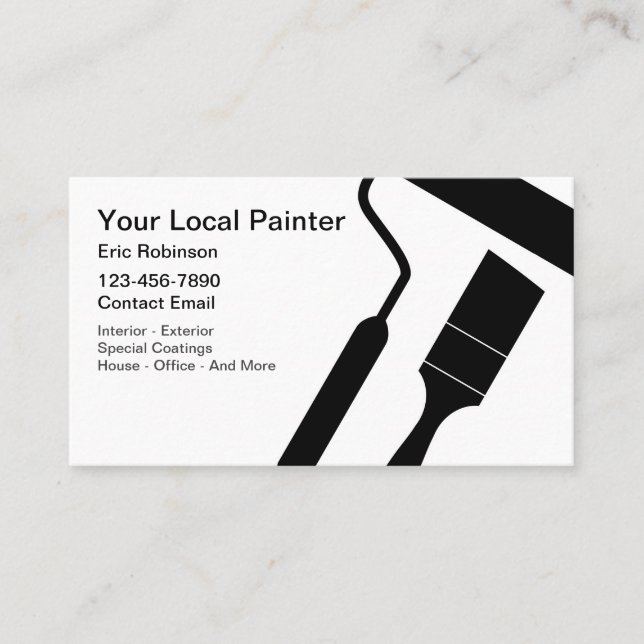 Minimal House Painter Business Cards (Front)