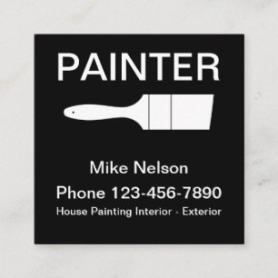 Minimal House Painter Design Square Business Card