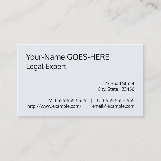 Minimal & Humble Law Professional Business Card (Front)