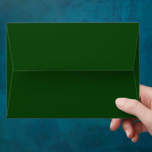 Minimal Hunter Green Wedding Invitation Matching  Envelope
