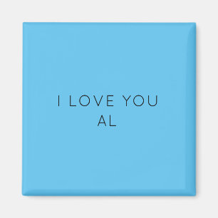 minimal I LOVE YOU simple BLUE modern MAGNET