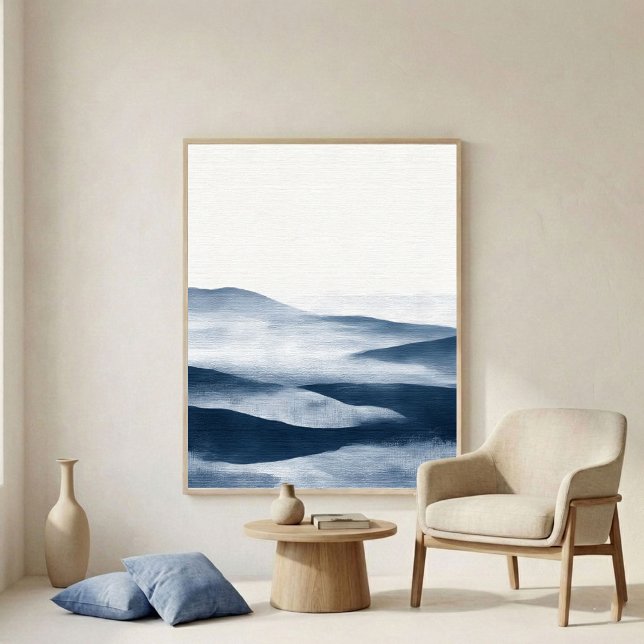 Minimal Indigo Layered Landscape Art Poster (Creator Uploaded)