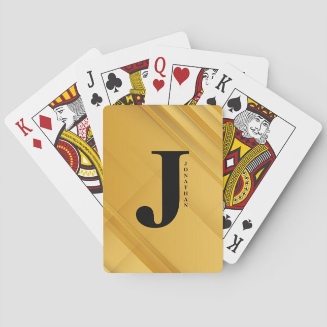 Minimal Initial Letter Name Typography Design Playing Cards (Back)