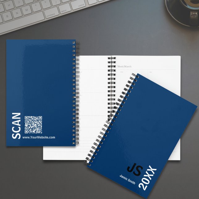 Minimal Initials Black Blue White Appointment Planner (Minimal Initials Black Blue White Appointment Planner)