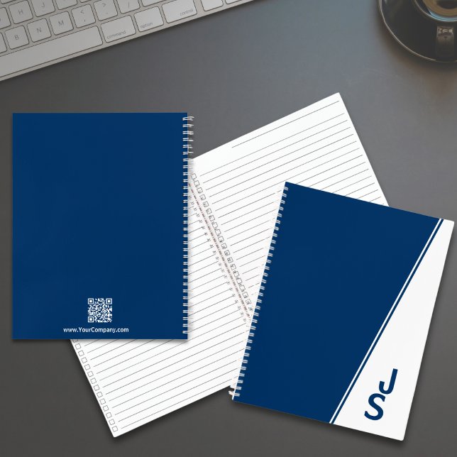 Minimal Initials Blue White Small Business Notebook (Minimal Initials Blue White Small Business Notebook)