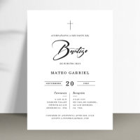 Minimal Invitaciones De Bautizo Para Nina Nino