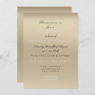 Minimal Ivory Beige Ombre Bridal Shower Birthday Invitation