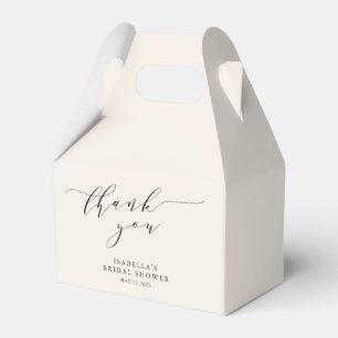 Minimal Ivory Cream Bridal Shower Thank You Favour Box