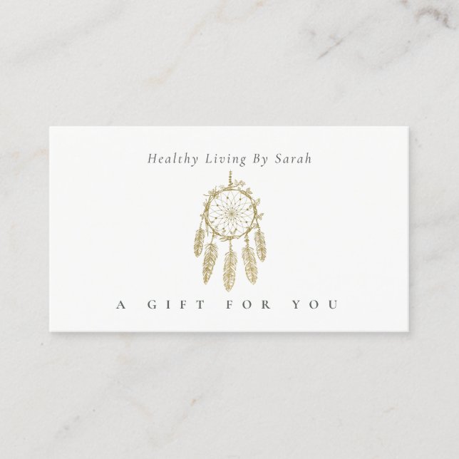 Minimal Ivory Gold Dreamcatcher Gift Certificate (Front)