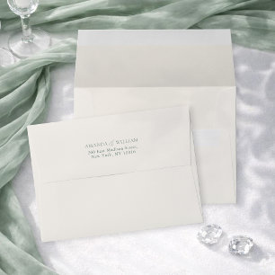 Minimal Ivory Wedding Return Address Envelope