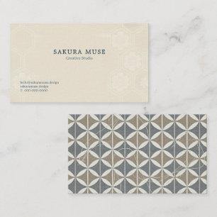 Minimal Japanese Pattern Design – Elegant Seigaiha Business Card