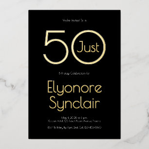 Minimal Just Fifty 50th Birthday Party