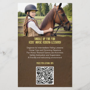 Minimal Kids' Horse Riding Lesson Flyer