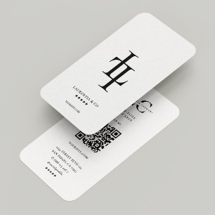 Minimal L Monogram Professional Logo White Business Card