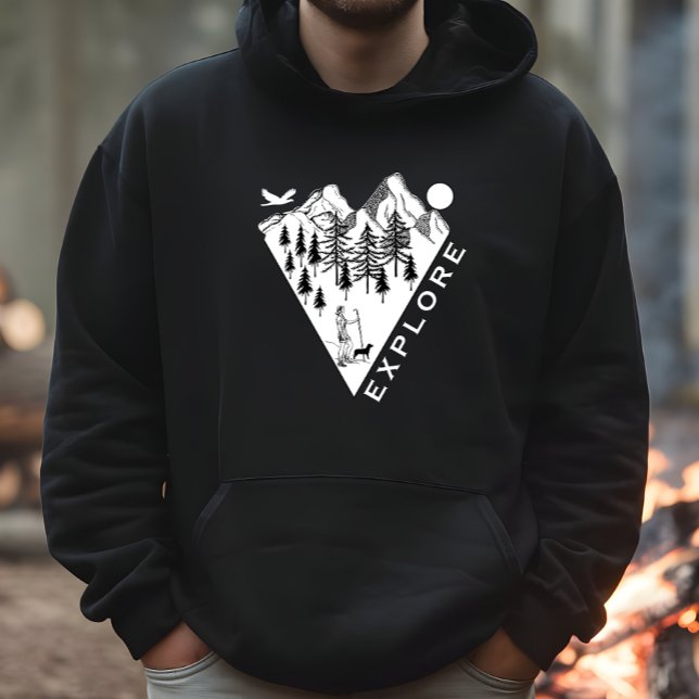 Minimal landscape pine trees forest hoodie (Creator Uploaded)