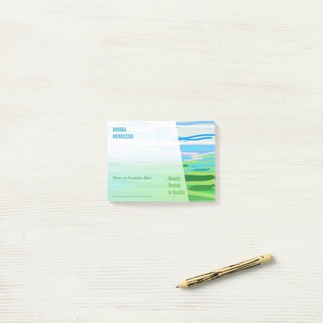 Minimal Landscaping Slogan Art  Post-it Notes (On Desk)
