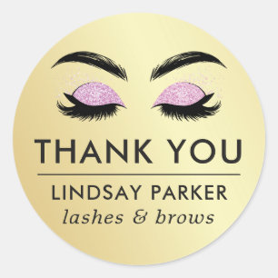 Minimal Lash / Brow Artist Thank You Sticker