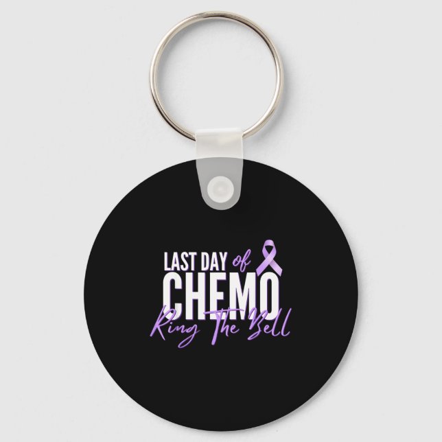 Minimal Last Day Chemo Ring Bell Key Ring (Front)