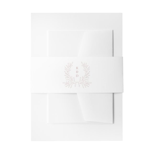 Minimal Laurel Formal Wedding K310 Invitation Bell Invitation Belly Band (Front Example)