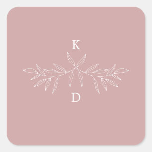 Minimal Laurel Wedding Invitation Seal Sticker