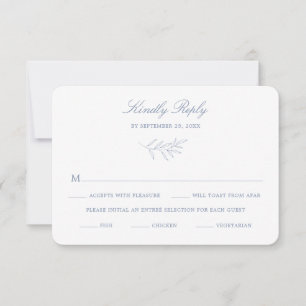 Minimal Laurel Wedding RSVP Response Card K310