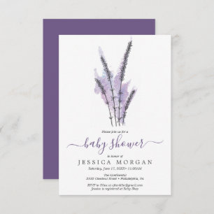 Minimal Lavender Baby Shower Invitation Card