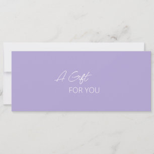 Minimal Lavender Modern Business Gift Certificate