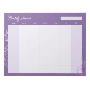 Minimal Lavender Monthly planner (custom title) Notepad