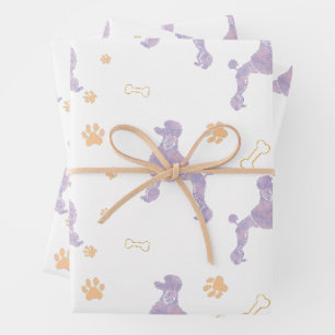 Minimal lavender Poodle Silhouette Gift wrapping Paper Sheet