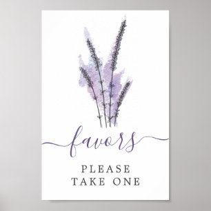 Minimal Lavender Purple Favors Sign