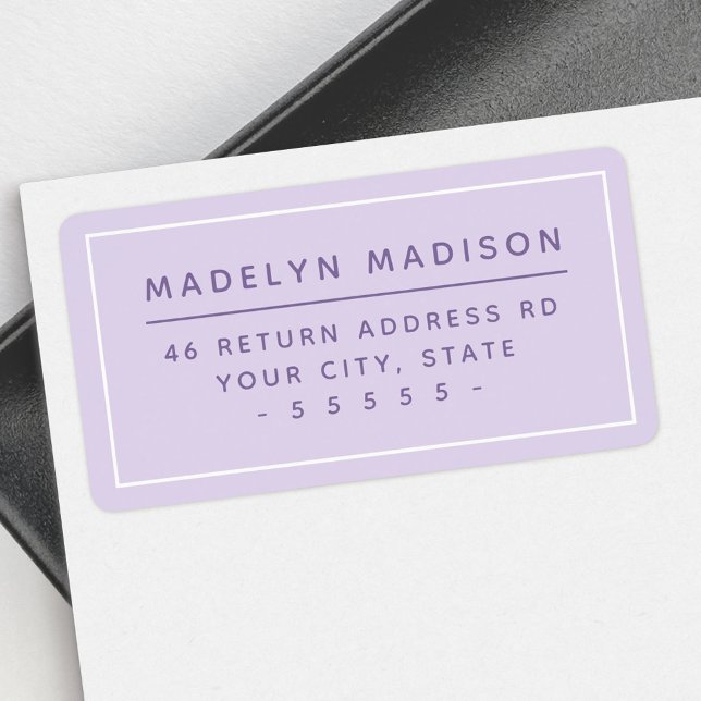 Minimal lavender purple return address label (Minimal lavender purple return address label)