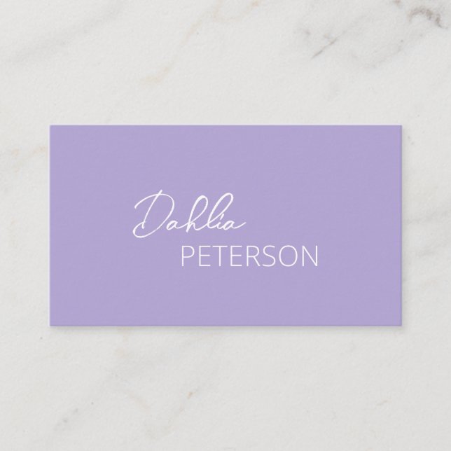 Minimal Lavender QR Code Modern Business Card (Front)