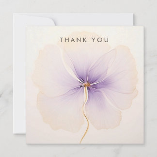 Minimal Lavender Watercolor Flower Thank You Card