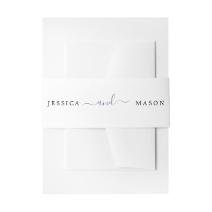 Minimal Lavender Wedding Invitation Belly Bands Invitation Belly Band