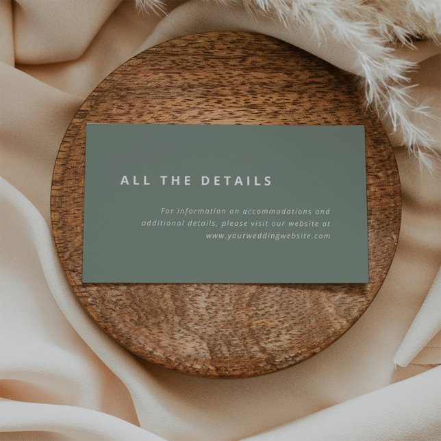 Minimal Layout | Sage Green Wedding Details Enclosure Card (Creator Uploaded)