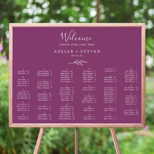 Minimal Leaf   Berry Alphabetical Seating Chart