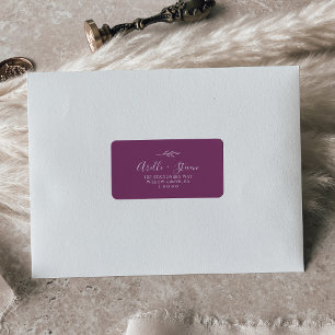 Minimal Leaf Berry Purple Address Labels