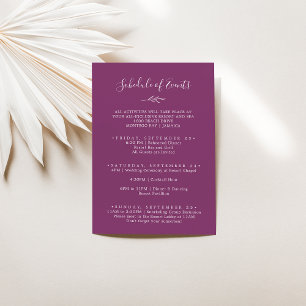 Minimal Leaf   Berry Weekend Schedule of Events Enclosure Card