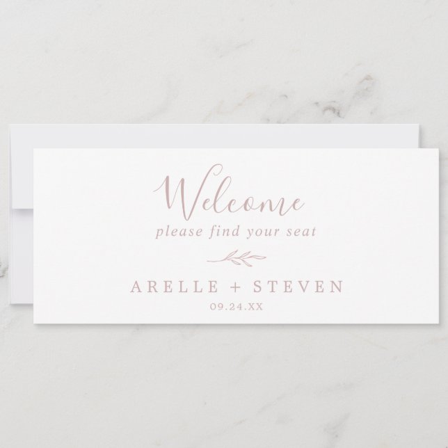 Minimal Leaf | Blush Pink Seating Chart Header (Front)