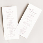Minimal Leaf | Blush Pink Wedding Program<br><div class="desc">This minimal leaf blush pink wedding program is perfect for an elegant wedding. The design features a simple greenery silhouette in light blush pink with classic minimalist style. Include the name of the bride and groom, the wedding date and location, thank you message, order of service, bridal party and an...</div>