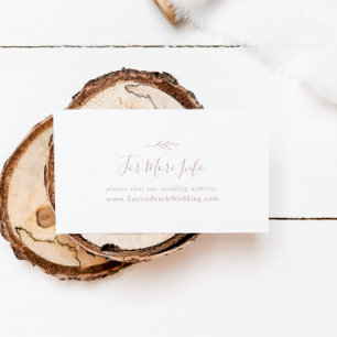 Minimal Leaf Blush Pink Wedding Website Enclosure Card
