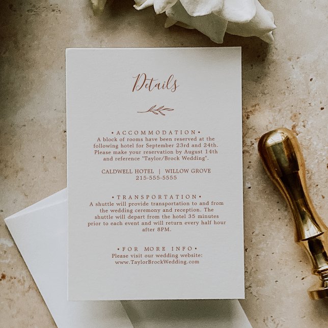 Minimal Leaf | Boho Cream Details Enclosure Card (Creator Uploaded)