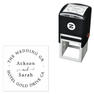 Minimal Leaf Circular Address Self-inking Stamp