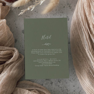 Minimal Leaf Dark Green Hotel Enclosure Card