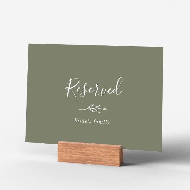 Minimal Leaf | Dark Green Reserved Sign (Creator Uploaded)