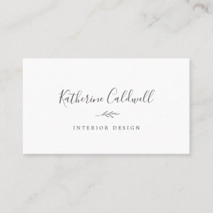 Minimal Leaf   Dark Grey Business Card
