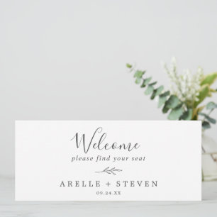 Minimal Leaf   Dark Grey Seating Chart Header