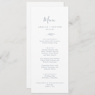 Minimal Leaf   Dusty Blue Dinner and Drinks Menu